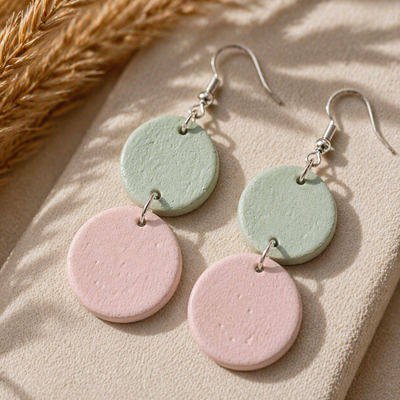 Pastel Duo Clay Earrings